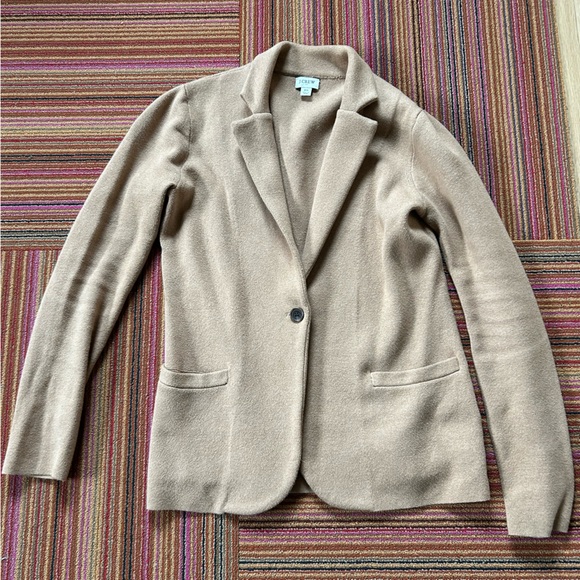 Sweaters - J.Crew Camel Sweater Blazer – Single Button – Size XS